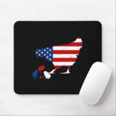 Die US-Flagge Happy 4. Juli Patriotischer Bauer Mousepad (Mit Mouse)