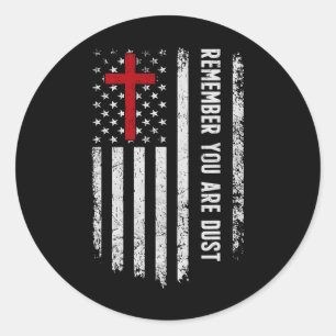 Die US-Flagge Kreuz Denken Sie daran, Sie sind Sta Runder Aufkleber