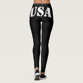 Die US-Flagge verblasst Glanzflagge Schwarze Leggi Leggings (Rückseite)