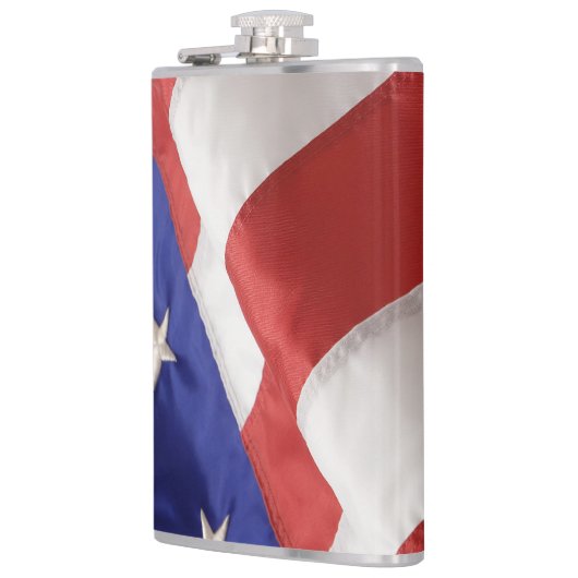 Die US-Flagge Vinyl Wrapped Flask, 8 oz. Flachmann (Links)