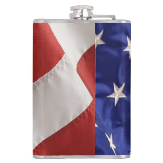 Die US-Flagge Vinyl Wrapped Flask, 8 oz. Flachmann (Rückseite)