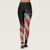 Die US Flaggegrunge-Art Leggings (Rückseite)