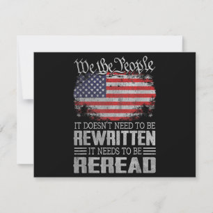 Die US-Flaggenverfassung der USA muss neu gelesen Feiertagskarte