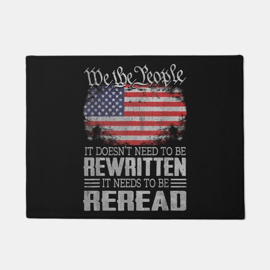 Die US-Flaggenverfassung der USA muss neu gelesen Fußmatte (Vorderseite)