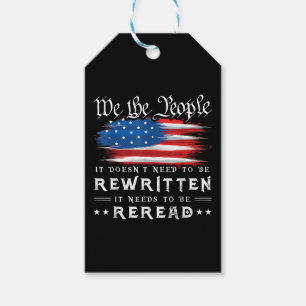 Die US-Flaggenverfassung der USA muss neu gelesen Geschenkanhänger