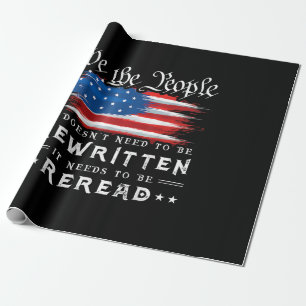Die US-Flaggenverfassung der USA muss neu gelesen Geschenkpapier