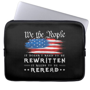Die US-Flaggenverfassung der USA muss neu gelesen Laptopschutzhülle