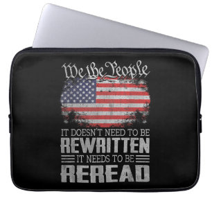 Die US-Flaggenverfassung der USA muss neu gelesen  Laptopschutzhülle