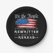 Die US-Flaggenverfassung der USA muss neu gelesen Pappteller (Vorderseite)