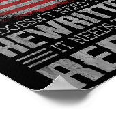 Die US-Flaggenverfassung der USA muss neu gelesen  Poster (Ecke)