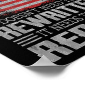 Die US-Flaggenverfassung der USA muss neu gelesen Poster (Ecke)