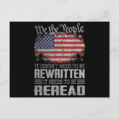 Die US-Flaggenverfassung der USA muss neu gelesen Postkarte (Vorderseite)