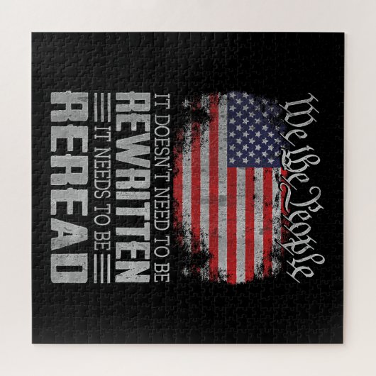 Die US-Flaggenverfassung der USA muss neu gelesen Puzzle (Horizontal)