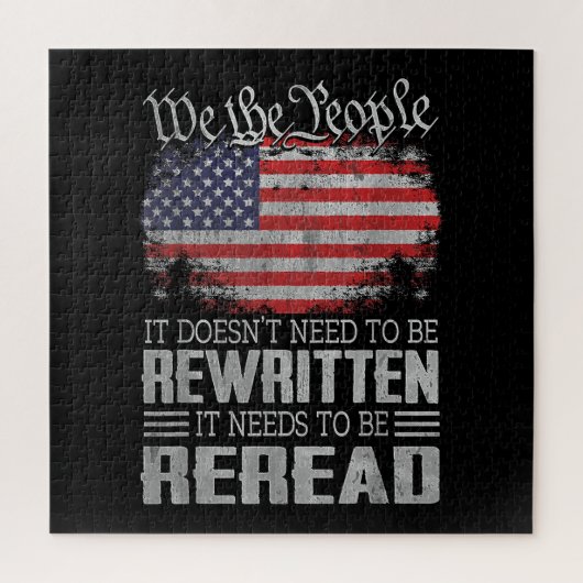 Die US-Flaggenverfassung der USA muss neu gelesen  Puzzle (Vertikal)