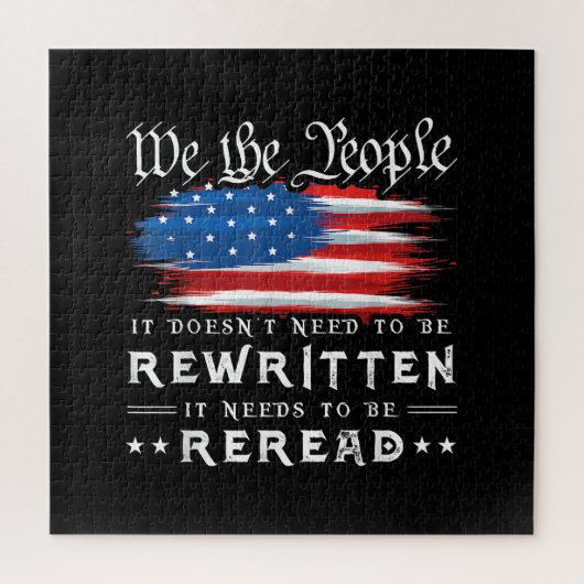 Die US-Flaggenverfassung der USA muss neu gelesen Puzzle (Vertikal)