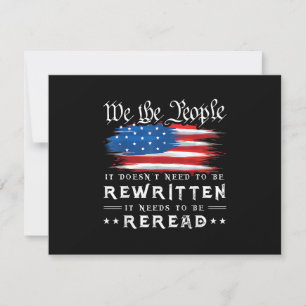 Die US-Flaggenverfassung der USA muss neu gelesen RSVP Karte