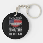 Die US-Flaggenverfassung der USA muss neu gelesen Schlüsselanhänger (Rückseite)