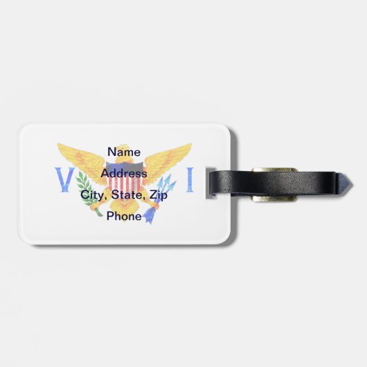 DIE US-JUNGFERNINSELN-FLAGGE GEPÄCKANHÄNGER (Rückseite horizontal)