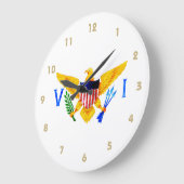 DIE US-JUNGFERNINSELN-FLAGGE GROßE WANDUHR (Winkel)