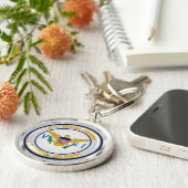 Die US-Jungferninseln-rundes Emblem Schlüsselanhänger (Seite)