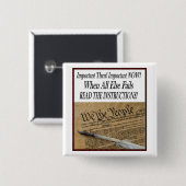 DIE US-KONSTITUTION LAS DIE ANWEISUNGEN BUTTON (Vorne & Hinten)