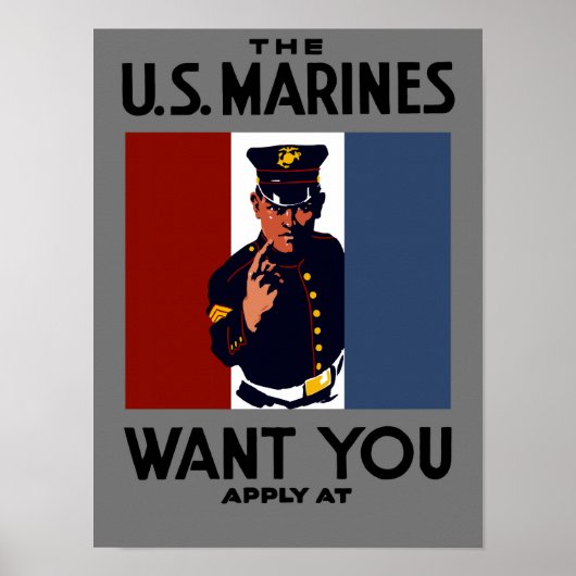 Die US-Marines Wollte dich — WWI Poster (Vorne)