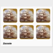 Die US-Verfassung "Old Ironsides" besiegen Quadratischer Aufkleber (Blatt)