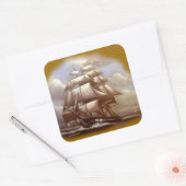 Die US-Verfassung "Old Ironsides" besiegen Quadratischer Aufkleber (Umschlag)