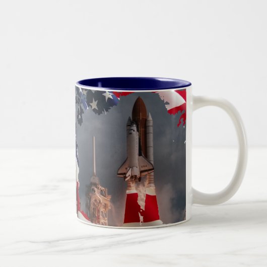 DIE USA-FLAGGEN-NASA-RAUMFÄHRE ZWEIFARBIGE TASSE (Rechts)
