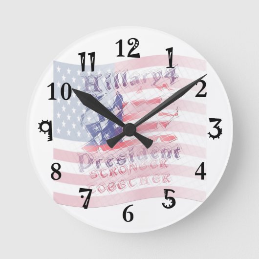 Die USA gemeinsam stärken Runde Wanduhr (Vorderseite)