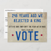 Die USA haben keine Könige Plan und Abstimmung Postkarte (Vorne/Hinten)