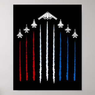 Die USA kämpfen Jets 4. Juli Männer Frauen Kinder  Poster