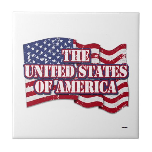 Die USA mit Flaggenproblemen Fliese (Vorderseite)