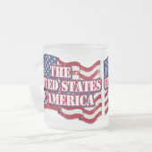 Die USA mit Flaggenproblemen Mattglastasse (Vorderseite Links)