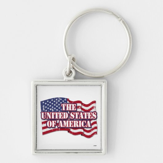Die USA mit Flaggenproblemen Schlüsselanhänger (Vorne)