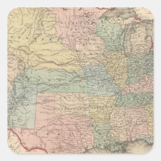 Die USA Quadratischer Aufkleber (Vorderseite)