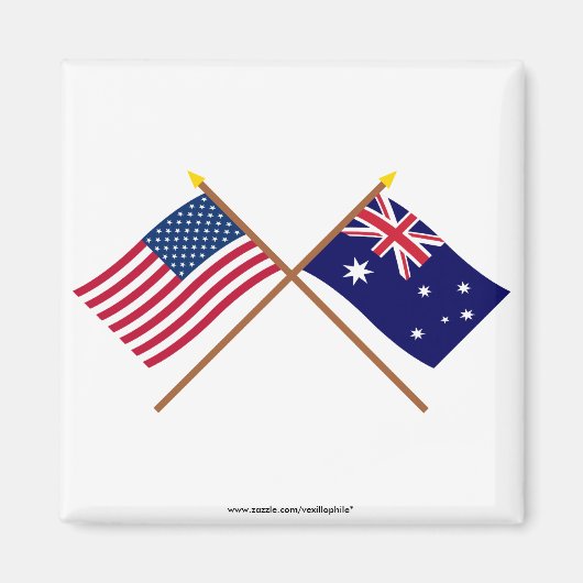 Die USA und Australien überquerten die Flaggen Magnet (Vorne)