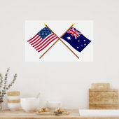 Die USA und Australien überquerten die Flaggen Poster (Küche)
