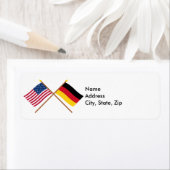 Die USA und Deutschland überquerten die Flaggen (Insitu)