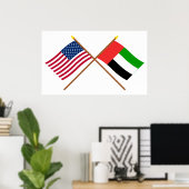 Die USA und die Vereinigten Arabischen Emirate übe Poster (Heimbüro)
