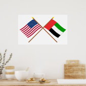 Die USA und die Vereinigten Arabischen Emirate übe Poster (Küche)