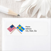 Die USA und Schweden überquerten die Flaggen (Insitu)