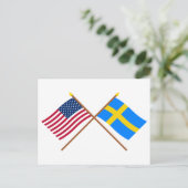 Die USA und Schweden überquerten die Flaggen Postkarte (Stehend Vorderseite)