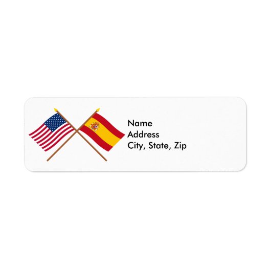Die USA und Spanien überquerten die Fahnen (Vorne)