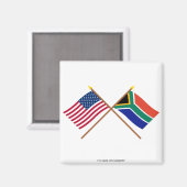 Die USA und Südafrika überquerten die Fahnen Magnet (Vorderseite/Rückseite)