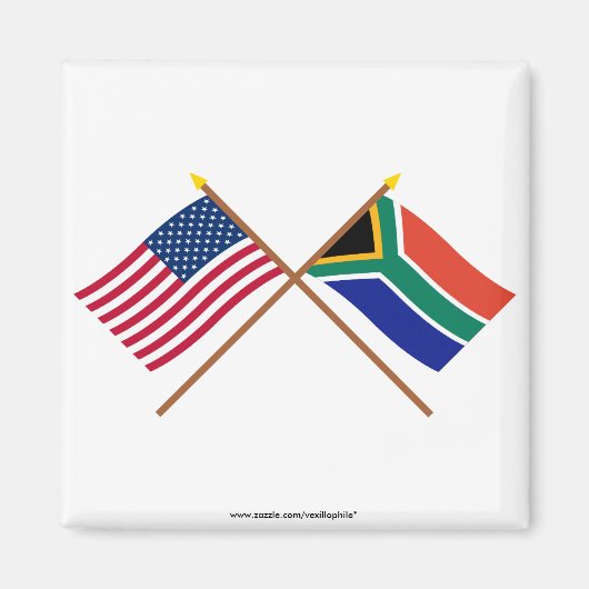 Die USA und Südafrika überquerten die Fahnen Magnet (Vorne)