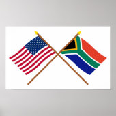 Die USA und Südafrika überquerten die Fahnen Poster (Vorne)