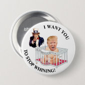 Die USA will Trump, nicht mehr zu weinen Button (Vorne & Hinten)