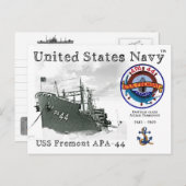 DIE USS FREMONT APA-44 ATTACK TRANSPORT POSTCARD POSTKARTE (Vorne/Hinten)