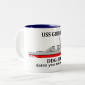 Die USS Gridley, DDG-101, servierte personalisierb Zweifarbige Tasse (Vorderseite Links)